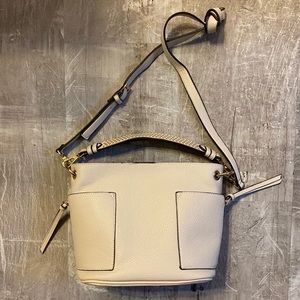 Steve Madden Sammy Bucket Hobo Bag in Off White.